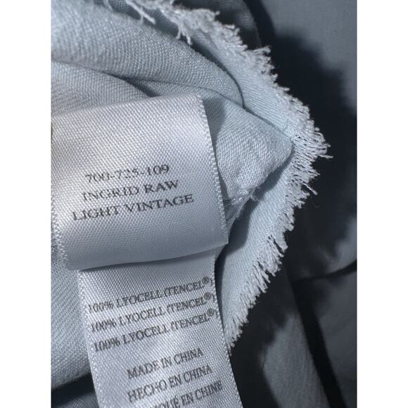 Rails Ingrid Raw Light Vintage Shirt Blue Raw Hem Long Sleeve Button Down Sz S - Picture 12 of 12